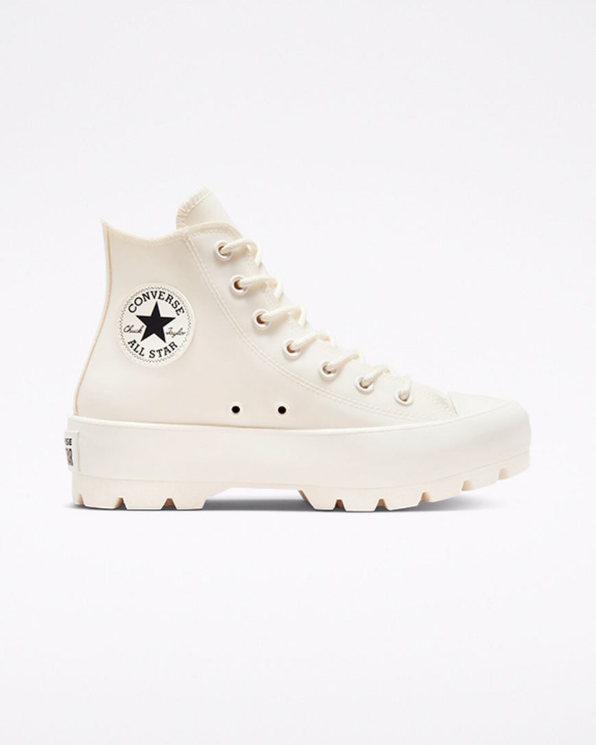 Zapatos Plataforma Converse Chuck Taylor All Star Lugged Rubber Altas Mujer Beige Negras | PE 4W20L7